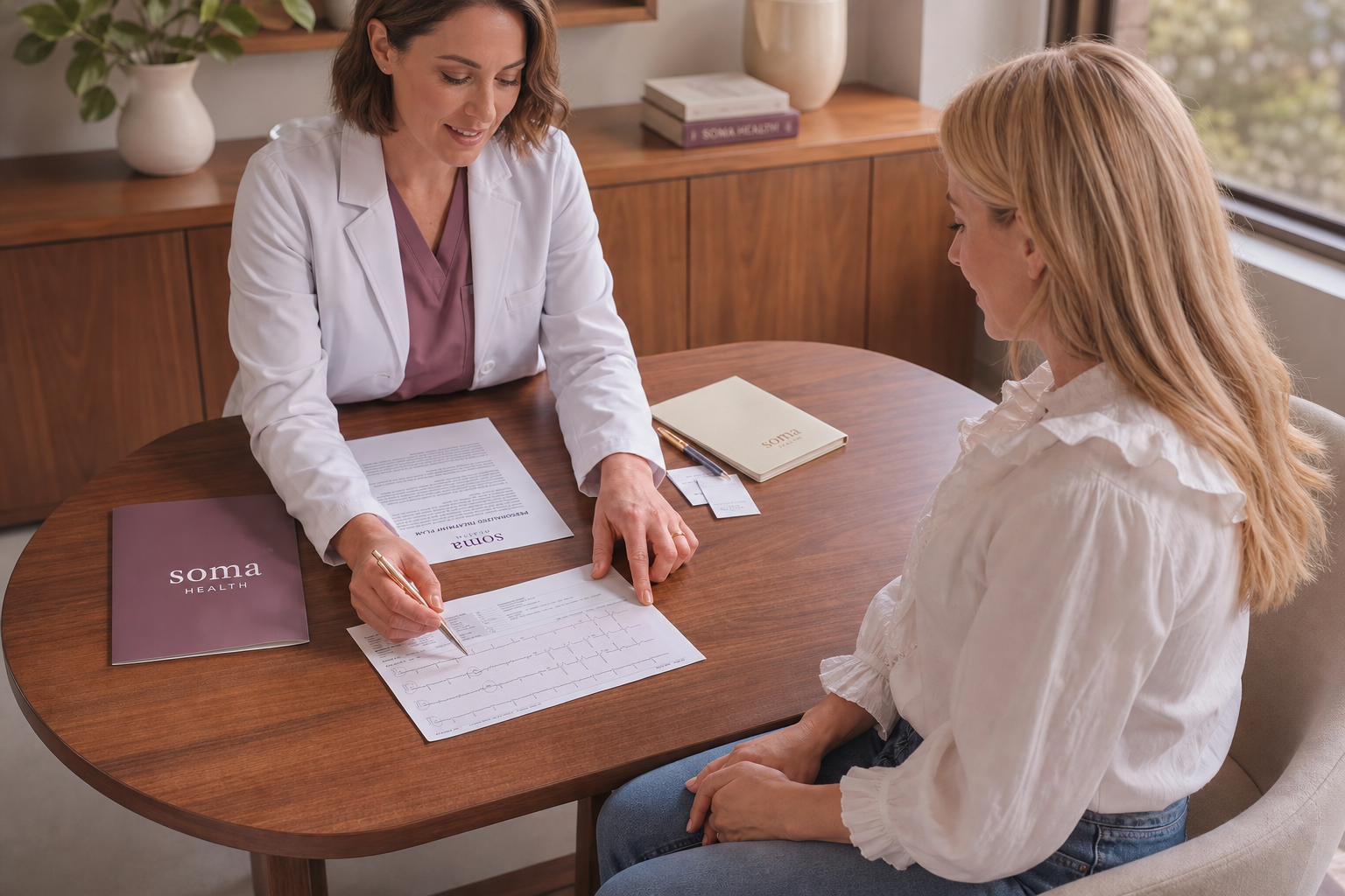 Soma Health clinician reviewing a personalized stem cell care plan